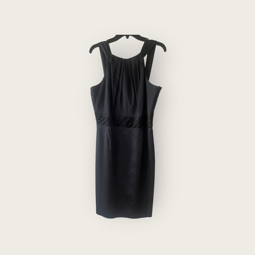 New Antonio Melani Sleeveless Satin Party Cocktail Dress sz 10 Navy Blue
